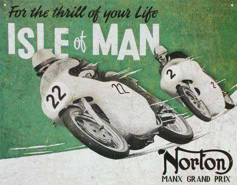 Norton Isle of Man metal sign.