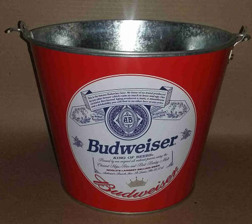 Budweiser metal ice bucket.