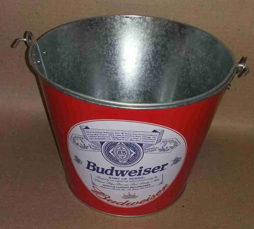 Budweiser metal ice bucket.