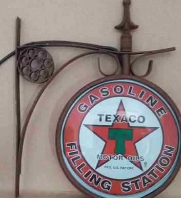 Texaco Filling Station pub, bar, car,  man cave, garage double sided advert light. LED.