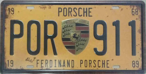 Porsche, Ferdinand metal license plate