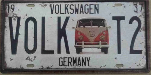 Volkswagen Combi metal license plate