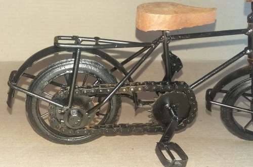 Iron bicycle.