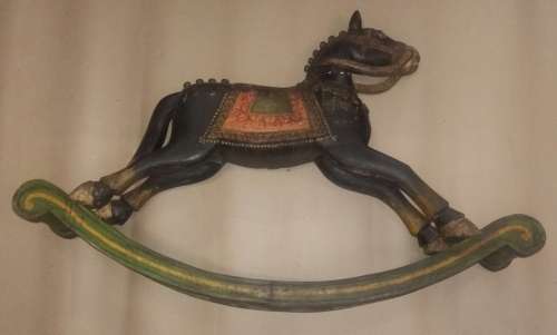 Vintage, wooden Curved Rocking Horse.