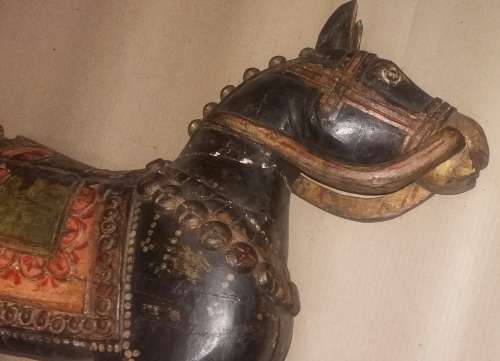 Vintage, wooden Curved Rocking Horse.