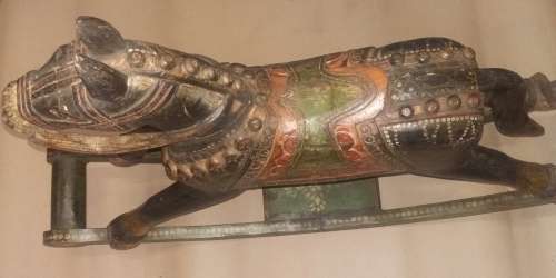 Vintage, wooden Curved Rocking Horse.