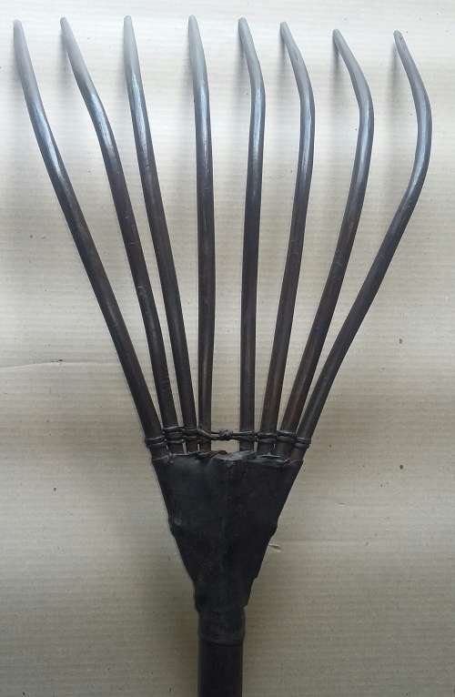 Vintage, wooden 8 Fork Farmer Tool.