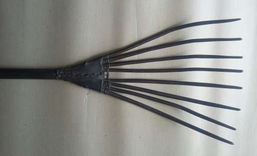 Vintage, wooden 8 Fork Farmer Tool.
