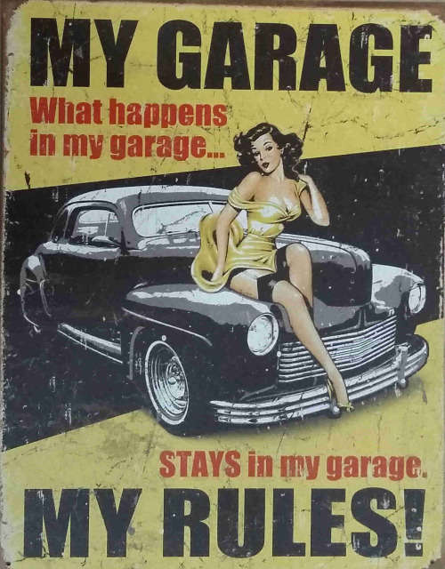 My Garage, My Rules, garage vintage style metal sign
