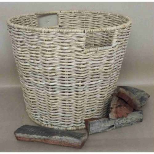 Fireplace. Log basket. Steel frame woven Illala conical