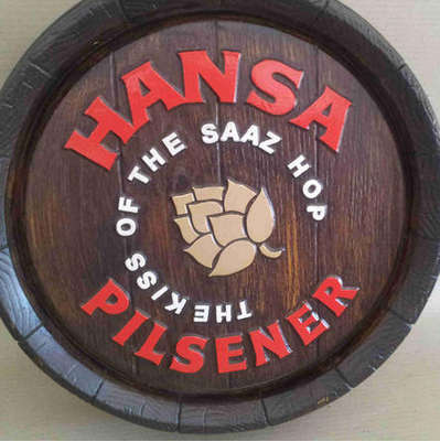 Hansa Pilsener Large barrel end 46cm Diameter.