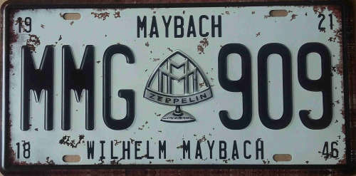 Maybach metal license plate