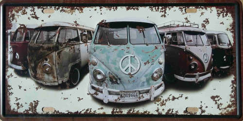 Combi metal license plate