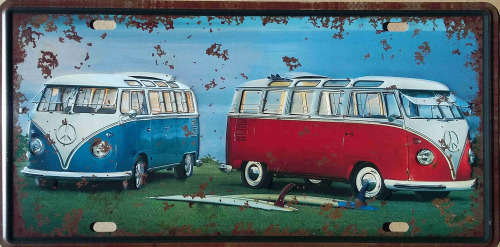 Combi metal license plate