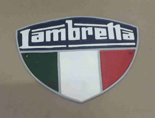 Lambretta cast iron sign.