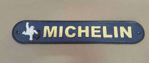 Michelin strip cast iron sign.