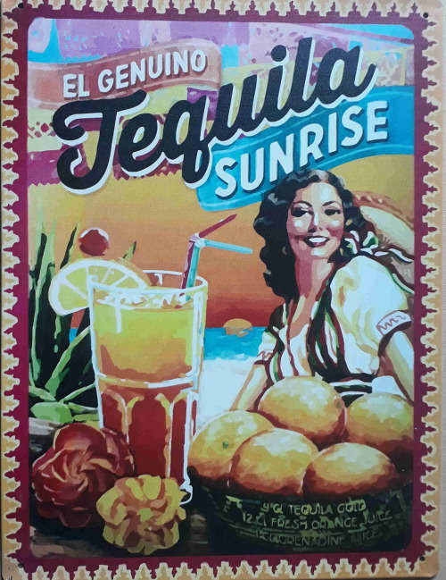 Tequila metal sign.