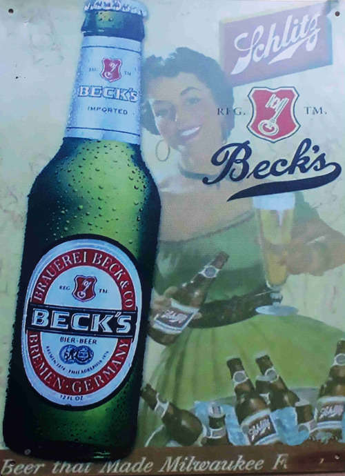 Beck's metal sign.