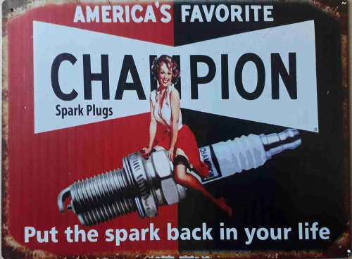 Spark plugs metal Sign