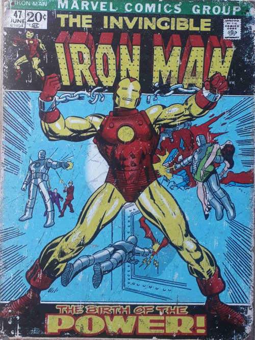 Iron Man, Iron-man vintage/ retro Marvel comics distressed metal sign