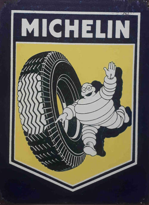 Michelin Tyres vintage style, distressed metal sign.