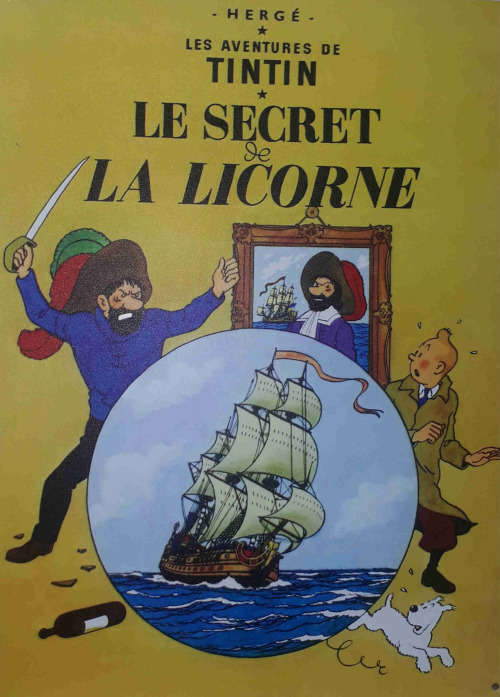 Tintin, Tintin Le Secret & La Licorne vintage/ retro Marvel comics metal sign