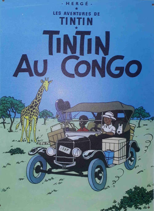 Tintin, Tintin Au Congo vintage/ retro Marvel comics metal sign