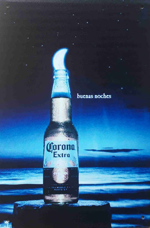 Corona beer metal sign.