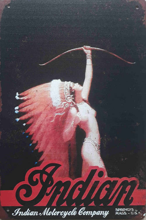 Indian motorcycles company metal sign