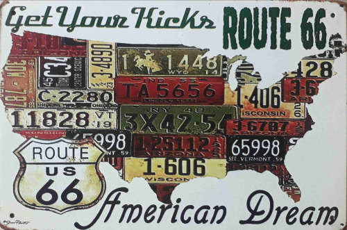 Route 66. American Dream metal sign