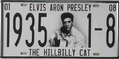 Elvis metal license plate
