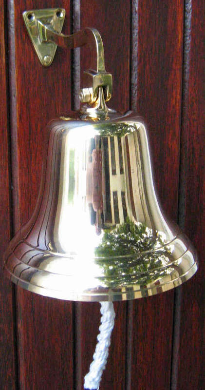 Bar or ships solid brass bell 16cm diameter