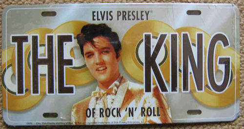 Elvis Presley metal license plate