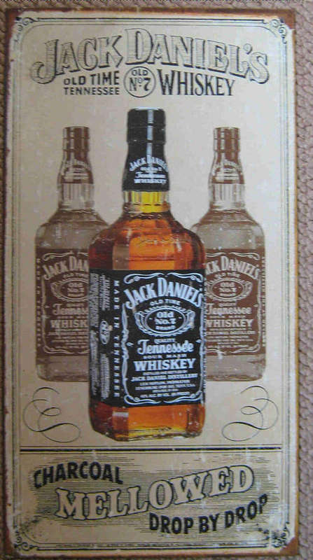 Jack Daniels- Charcoal vintage style metal sign