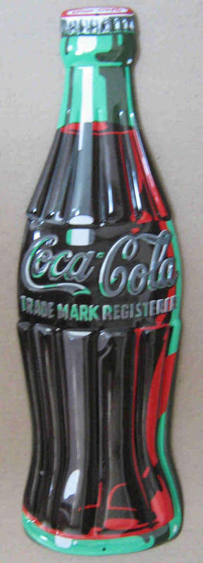Coca Cola bottle metal sign