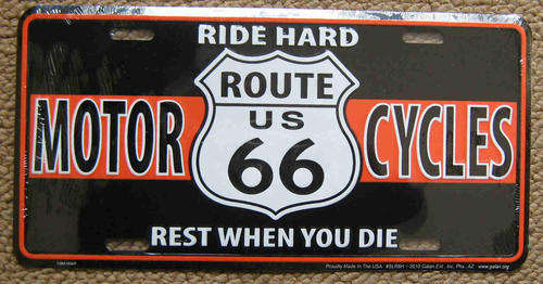 Route 66 license plate