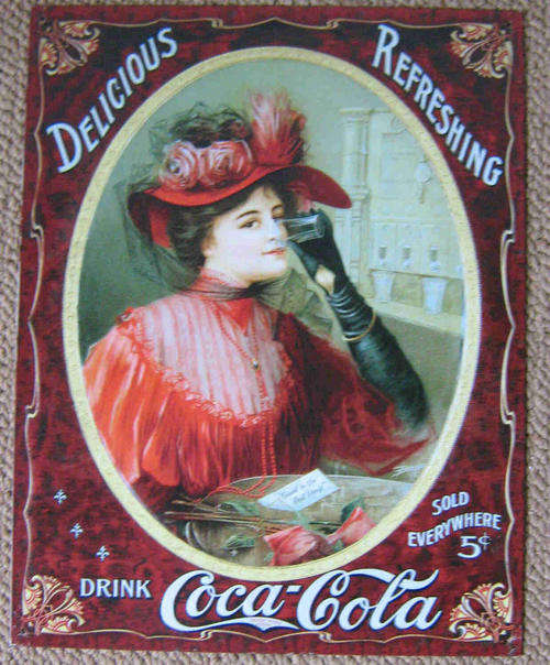 Coke Victorian vintage style metal sign