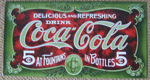 Coca-Cola Delicious and refreshing vintage style metal sign                    mt10
