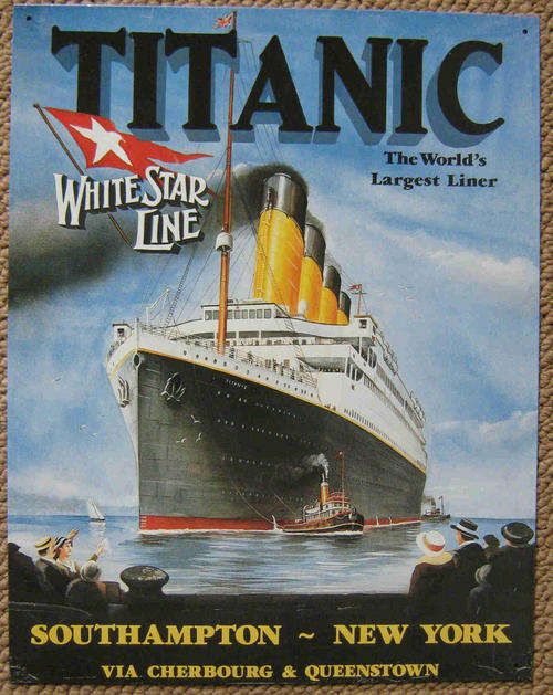 Titanic vintage style metal sign