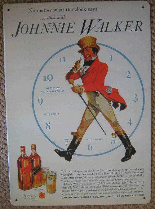 Johnnie Walker vintage style metal advert