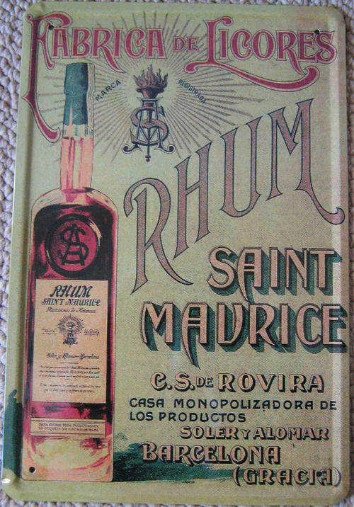 Fabrica rhum vintage style metal sign