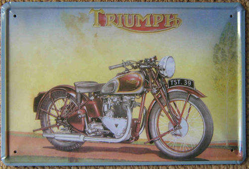 Triumph motor cycle vintage style metal sign