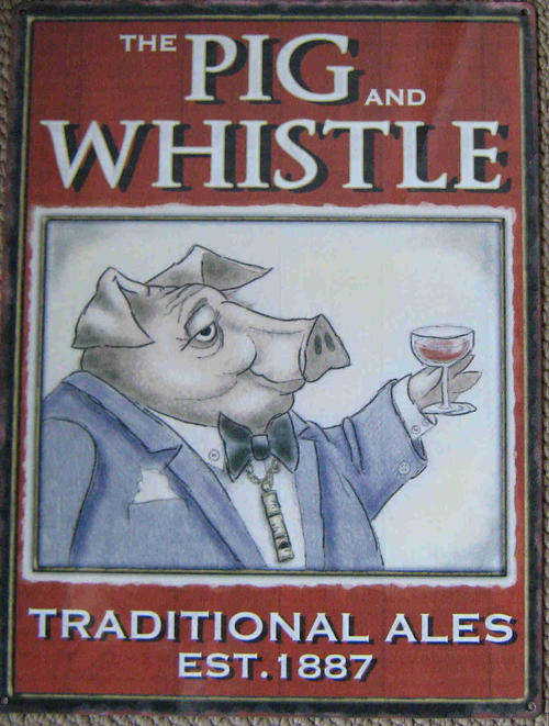 Pig and Whistle London metal vintage style pub sign                          bd3
