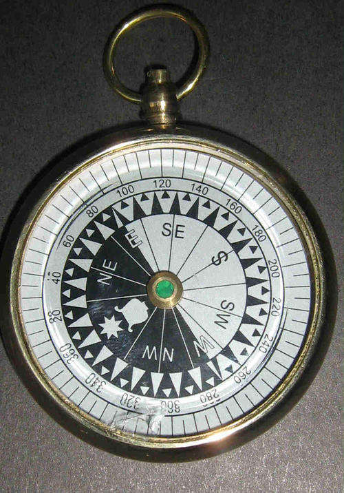 Maritime brass pocket compass