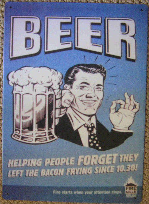 Beer metal sign