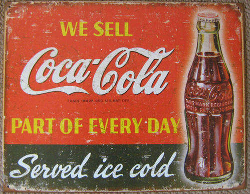 Coca-Cola. We sell. Vintage style metal sign                                             mt10