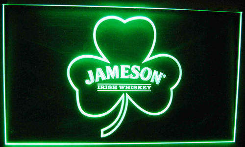 Jamesons Irish whiskey neon sign. 220 v
