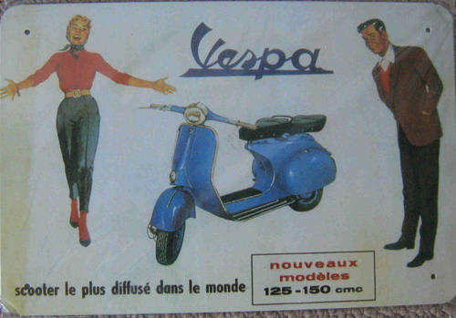 Vespa vintage style metal sign