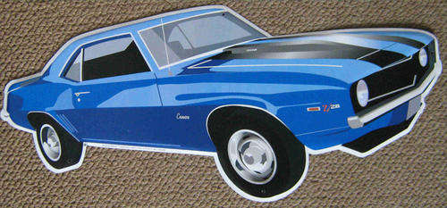 Comaro 1969 die-cut embossed metal sign                                            mt19