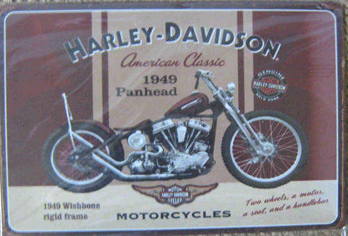 Harley Davidson Panhead metal sign